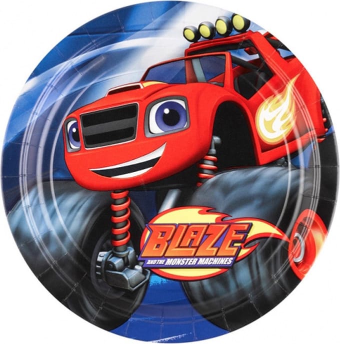 AMSCAN - 8 Blaze en de Monsterwielen borden - Decoratie > Borden