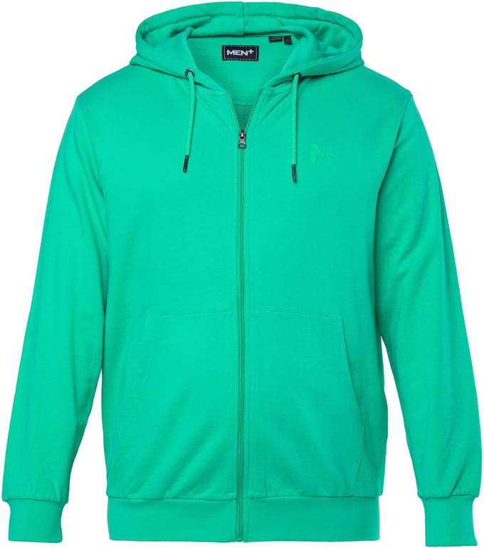 Men Plus - Heren - Trainingsjasje met capuchon basic - Smaragdgroen - Maat L