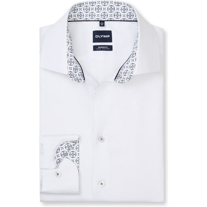 OLYMP Luxor Overhemd, Modern Fit, Global Kent, Wit