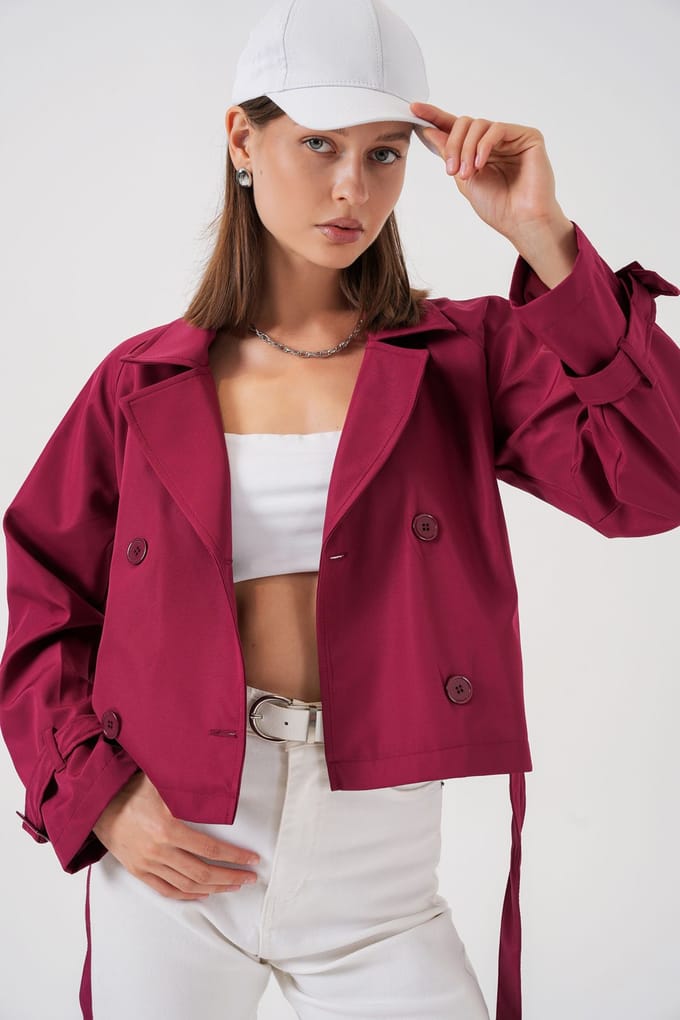 Korte Bouwde Trenchcoat