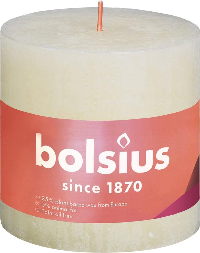 Bolsius Stompkaars Soft Pearl Ø100 mm - Hoogte 10 cm - Parelwit - 62 branduren