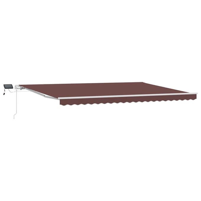 vidaXL - Luifel - handmatig - uittrekbaar - met - LED - 500x300 - cm - bruin