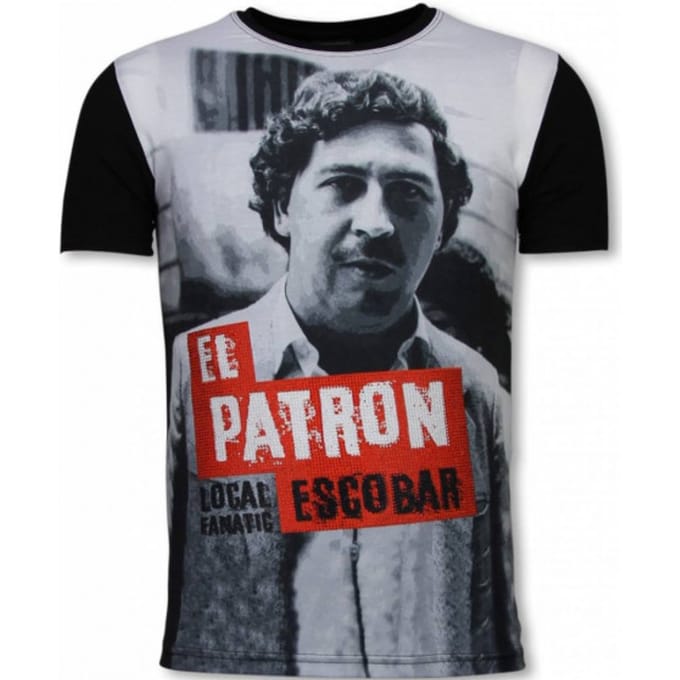 Local Fanatic El patron escobar digital rhinestone t-shirt