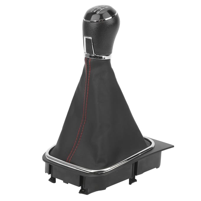 PU Leer Schakelknop met Stofdichte Hoes 6 versnellingen black