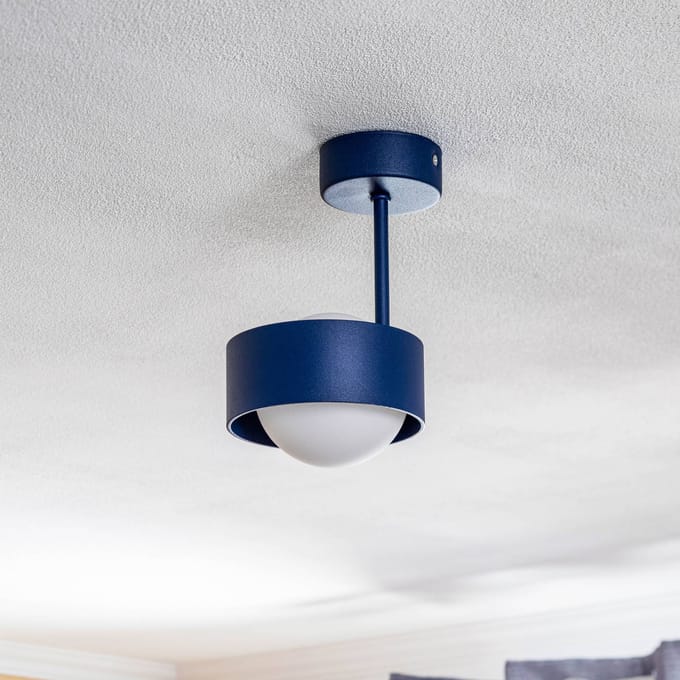 Argon Plafondlamp Mado van staal, blauw, 1-lamp