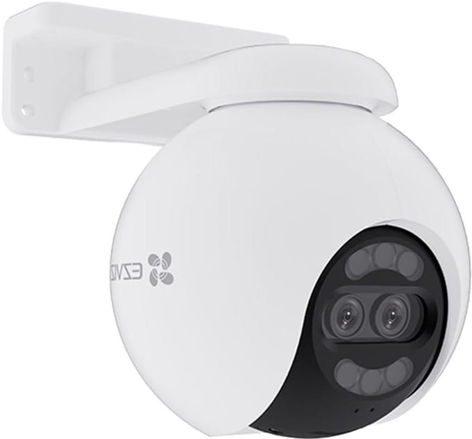 Beveiligingscamera Buiten - Dome Camera - Woning Beveiligen - Dubbele Lens 4K - 360 Graden Zicht - Wit