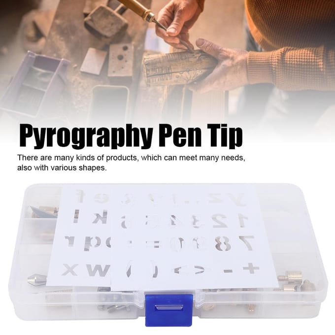 57 Delig Pyrografie Pen Punt Set Koperen Lasaccessoire Bevestigingsmateriaal voor Graveren white
