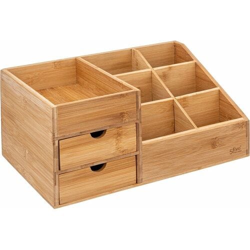 Five Sieraden/make-up organizer - bamboe - rechthoek - 33 x 15 x 20 cm - organizers