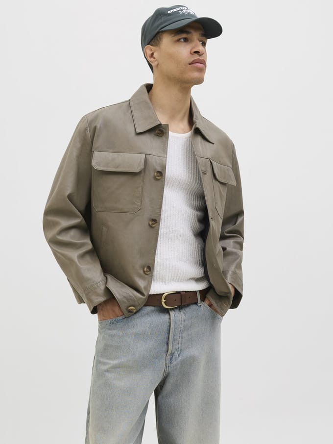 JACK&JONES - JORCARTAGENA LEATHER JACKET - Heren - Buitenjassen
