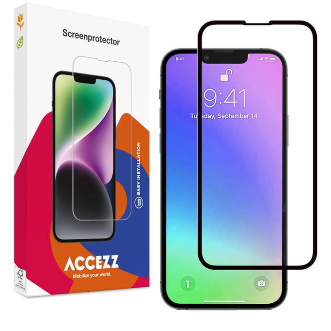Accezz Screen Protector - Geschikt voor Apple iPhone 13 Mini - Gehard Glass Full Cover