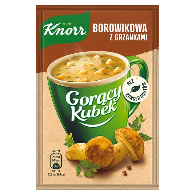 Knorr Mug Chaud Soupe aux Cèpes avec Croûtons 15 g
