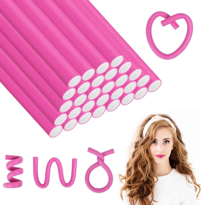 30-delige flexibele haarrollers - Hitteloze krullen - Multicolor
