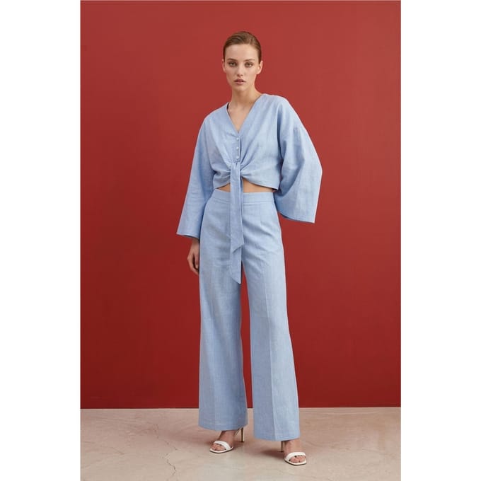 Katoenen Co-ord Set met Strikdetail