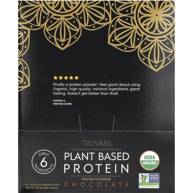 Plantaardig Eiwit, Chocolade, 10 Zakjes, 33G (1,16 oz) Elk