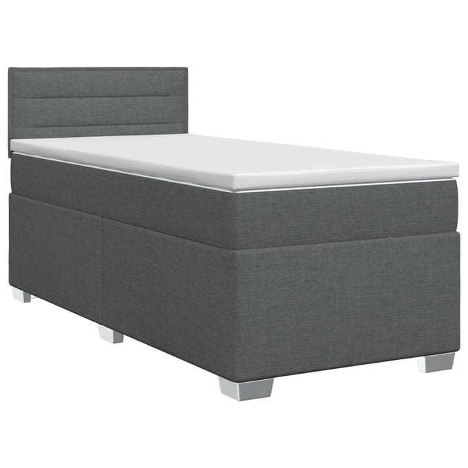 vidaXL - Boxspringbed - met - matras - Donkergrijs - 80 - x - 200 - cm - Stof