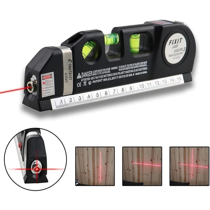 Mètre ruban projecteur croix multifonctionnel avec support niveau laser infrarouge