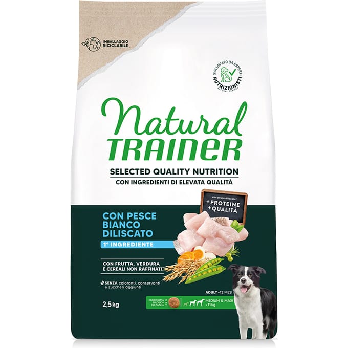 Natural Trainer Selected Quality Nutrition Adult Medium & Maxi Witte Vis - 2,5 kg