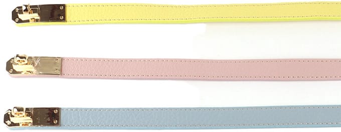 Giuliano Lederen riem - Made in Italy - 105 CM - Geel