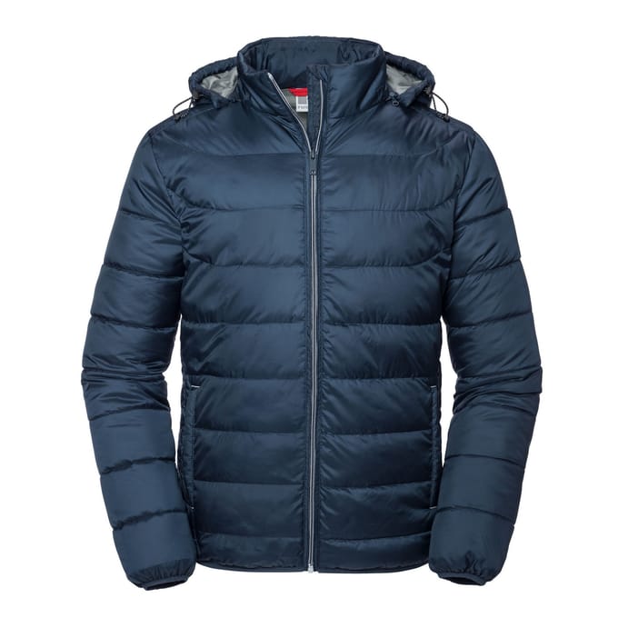 Russell Heren Nano Gewatteerd jack met capuchon (Franse marine)