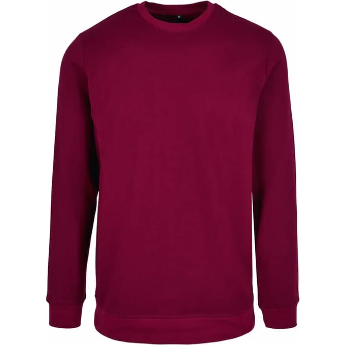 Basic Crewneck Sweater met ronde hals Burgundy - XL