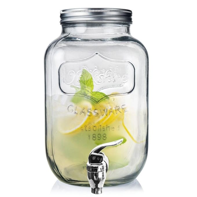 Bocal à boisson en verre avec robinet 4 l