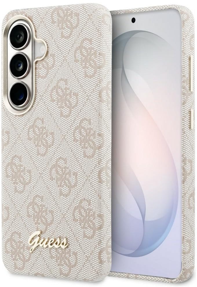 Guess Hoesje Geschikt voor Samsung Galaxy S26 - 4G Script Logo - Compatibel met MagSafe - Back Cover Roze