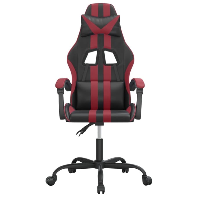 vidaXL - Gamestoel - kunstleer - zwart - en - wijnrood