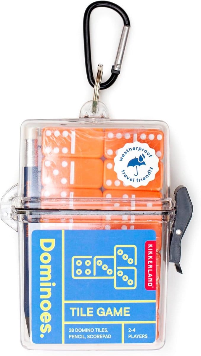 Dominospel - Reisspel - Spelletjes spelen - Compact formaat - 12 cm - Wit