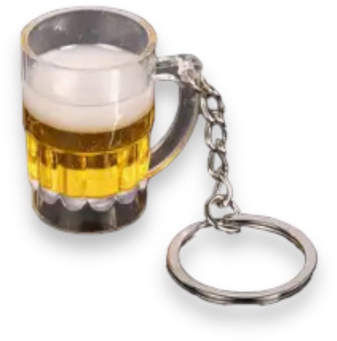Mini Bierpul Sleutelhanger – Transparant – Met Realistische Bier-Look – Acryl