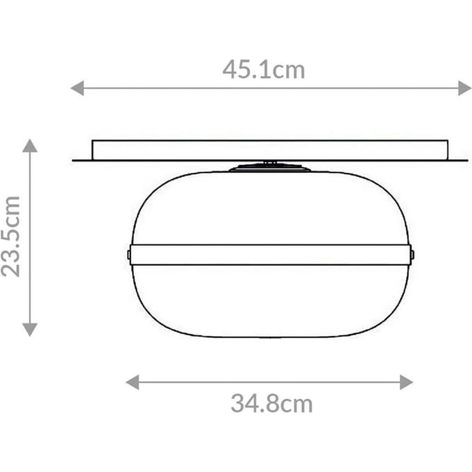 Quintiesse Plafondlamp NOTTINGHAM, antiek messing, Ø 35 cm, glas/metaal