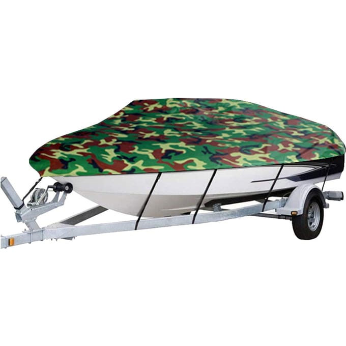 Couverture de bateau Protection tous temps couvertures complètes avec bande réglable et boucle Style Camouflage 11-13FT camouflage