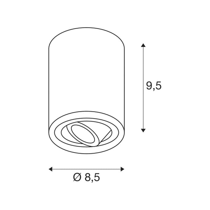 SLV Triledo plafondlamp, wit, aluminium, Ø 10 cm