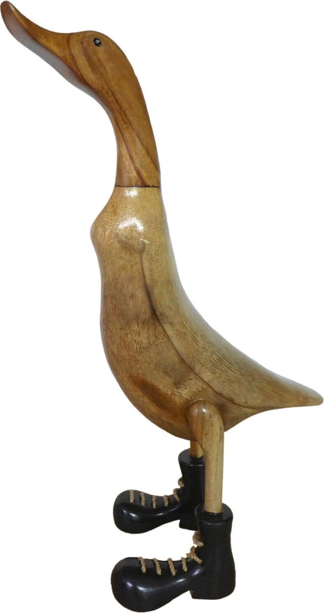 Eend - Decoratie - Hout - Duurzaam - 50cm. - Bruin