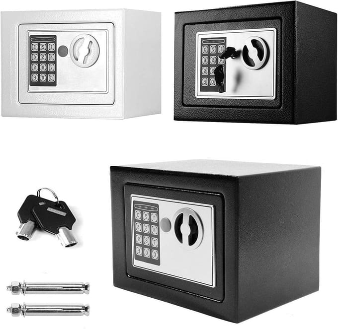 Digitale Elektronische Kluis - Geldkluis Hoge Beveiliging - Thuis Kantoor Hotel - Dubbele Beveiliging Code Sleutel - 16 Liter - Wit