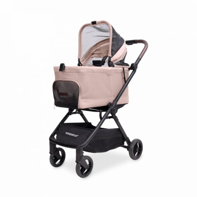 Wonderfold Bella Dierenbuggy - Inklapbaar - Roze (Draagvermogen tot 13kg)