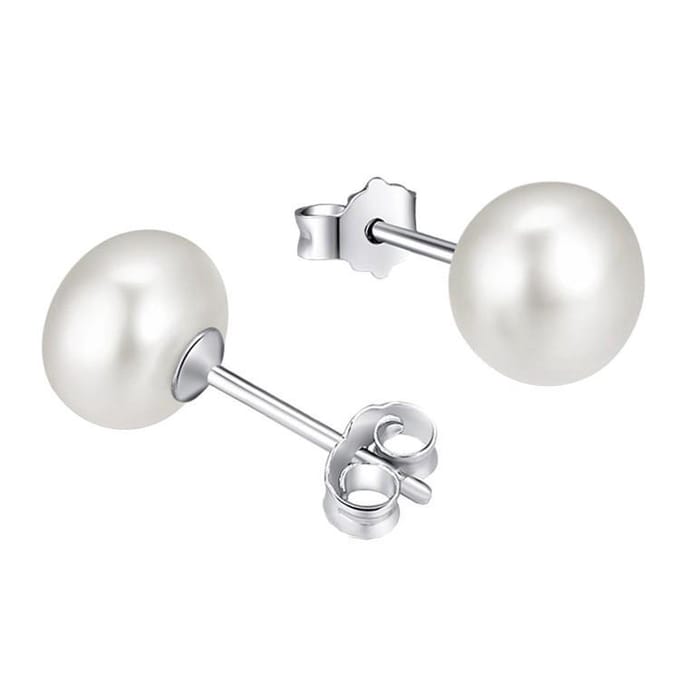 Fako Bijoux® - Oorbellen - Parel Glas - Wit
