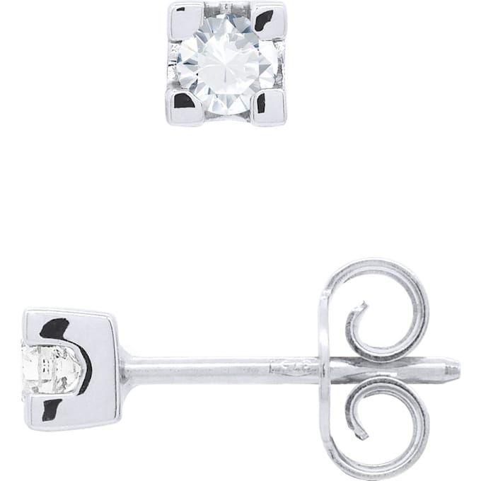 Oorbellen Solitaires 0,20 Cts Diamond White Gold 18k