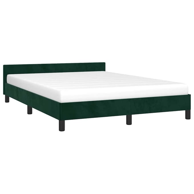 vidaXL - Bedframe - zonder - matras - 140x190 - cm - fluweel - donkergroen