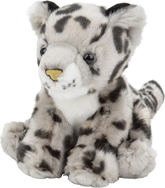 Nature Planet Pluche sneeuwluipaard knuffel - 18 cm - dieren knuffels - luipaarden