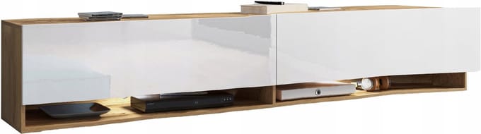 A180 - Lowboard - 180 cm - Mat korpus & hoogglans front - Zonder handvat - Modulair & multifunctioneel