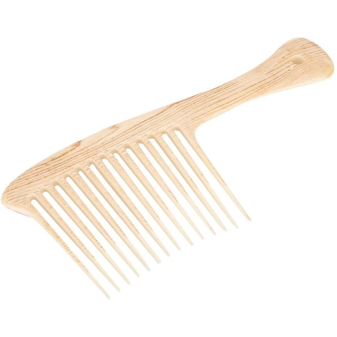 Heren Retro Olie Haar Kapperskam Draagbare Brede Grote Tand Kapselkam beige