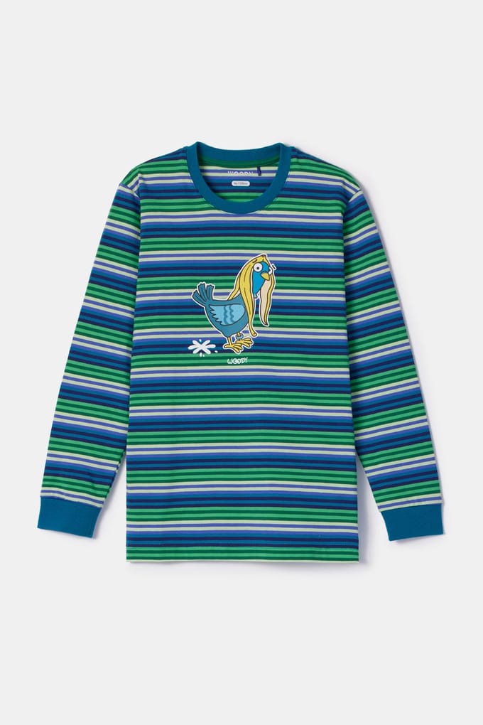 Woody Jongens-Heren pyjama multicolor streep - maat 098/3J