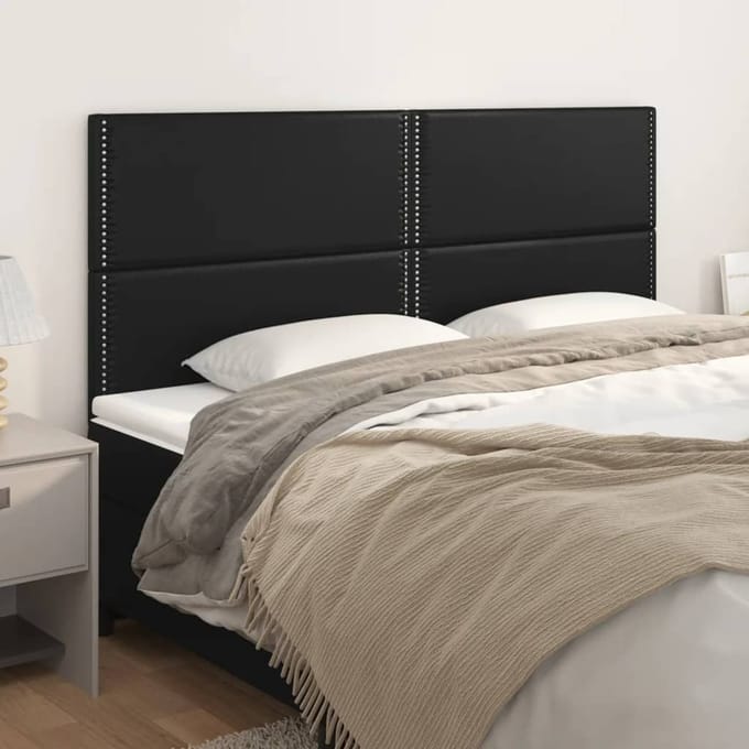 vidaXL - Hoofdbord - zwart - 180x5x118/128 - cm - kunstleer