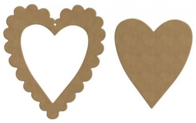 Gomille hartvormig MDF duo frame 20x22 cm decoratie.