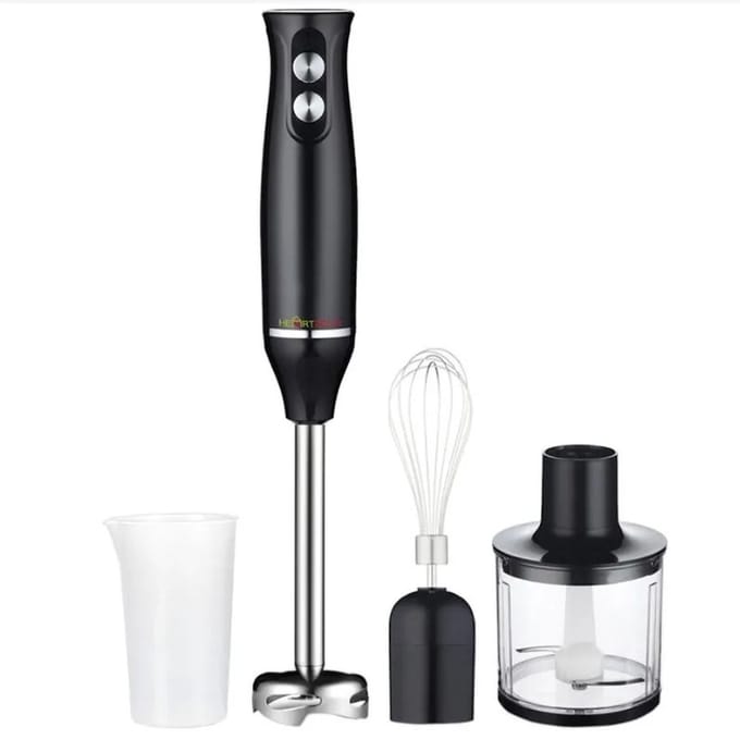Staafmixer - 4in 1 - 700ml - 500w - Roestvrij staal - zwart -