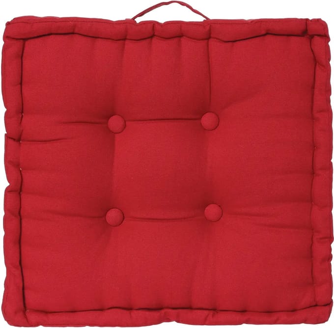 Atmosphera Vloerkussen Square - rood - katoen - 40 x 40 x 8 cm - vierkant - Extra dik