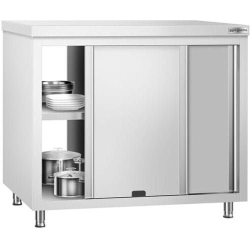 GGM Gastro Edelstahl Arbeitsschrank PREMIUM - 1000x600mm - mit Durchreiche