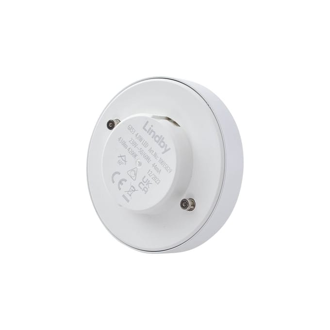 Lindby LED lamp, GX53 4,8W, 4.200K, wit, Ø 7,5 cm