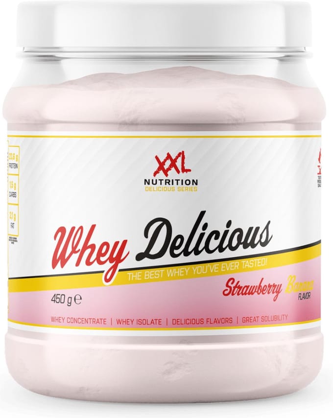 XXL Nutrition - Whey Delicious - Aardbei Banaan - Eiwitpoeder - 450 g
