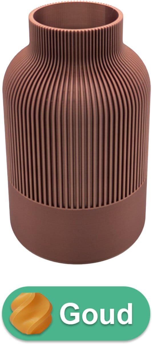 Rillo Japandi Vaas - Decoratievaas Droogbloemen - Goud - 20CM